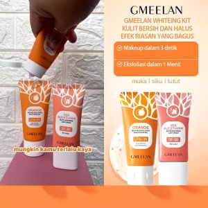 GMEELAN Orange Exfoliating Gel Wajah Tubuh 1 Menit 50g+Sea Buckthorn Gluta Whitening Lazy Cream 30g - Scrub