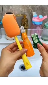 Sikat Cuci Botol Gelas Set 3in1 Gagang Panjang Spons Pembersih Botol