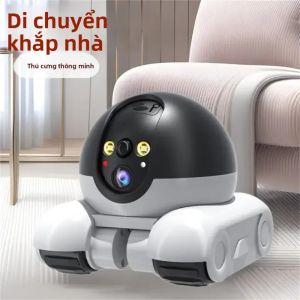 Camera Robot Giám Sát Thú Cưng 360 Độ ° Phát Hiện Chuyển Động Đối Thoại Hai Chiều Xoay Chiều Cho Chó Mèo Bảo Mật Gia Đình Người Già