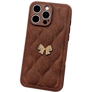 DAIMANG | Full-Coverage Stylish Womens Leather-Textured Phone Case for Apple 15 Pro and iPhone 14 Pro Max