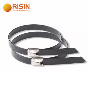 Customized Ball Type 304 Self Locking PVC Coated Stainless Steel Cable Tie Wing Lock Band Strap