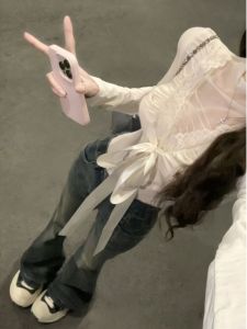 Trendy 2026 European Style Tie-Detail Slim Fit T-Shirt Bra Set Design Sensation Small Audience Butterfly Knot Underwear Two-Piece