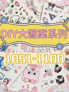 5D Embossed Nail Art Stickers Popular Jelly Phone Case DIY 3D Cartoon Sanrio Hand Account Decoration Large Size Basic Packaging