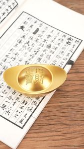 Dekorasi Yuan Bao Logam Imlek Gold Yen Pao Feng Shui Hiasan Yenpao Ornamen Fengshui