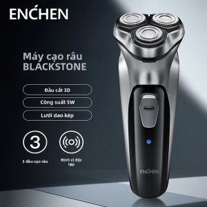 Enchen | Máy cạo râu xoay điện enchen BlackStone cho nam Máy cạo râu có thể sạc lại bằng USB Loại-C có thể giặt được lưỡi nổi 3D