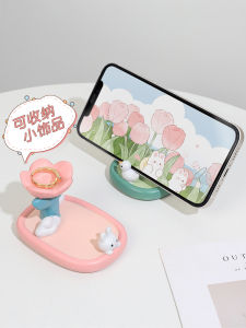 Cure Mobile Phone Stand Cute Desktop Storage Small Ornaments Gift Office Workstation Good Things Cartoon Resin Decorative Pieces