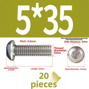 BAIRUITE | Nickel-plated Round Head Hex Socket Screw 10.9 Grade