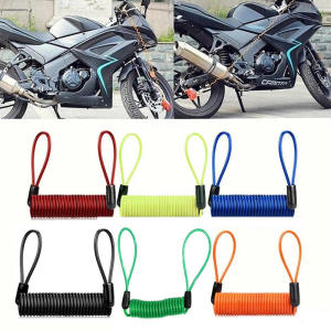 1pcs Helmet Motorcycle Disc Brake Lock Anti-theft Spring Reminder Rope 90cm 2 Looped-ends Spring Cord For External Engine Motor