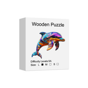 Wooden Puzzle for AdultsDolphin Wood Puzzles Irregular Animal Shaped Unique Wooden Jigsaw Puzzle Modern Art Home Decor