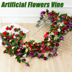 1pcs Artificial Flowers Vine DIY Wedding Decoration Fake Flower Home Room Decor Wall Hanging Garland Plants