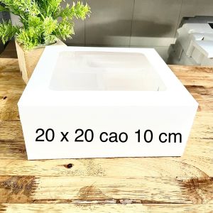 Hộp giấy trắng trang trí handmade 20x20x10cm combo 10 hộp