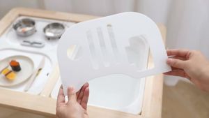 Phụ Kiện Bàn Hoạt Động Bằng Gỗ Không Chứa BPA Dành Cho Trẻ Em Rèn Luyện Kỹ Năng Vận Động Tinh Trò Chơi Nhập Vai Đồ Chơi Giáo Dục Sớm