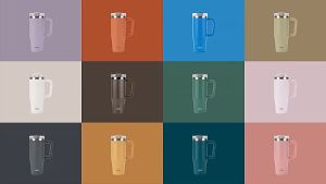 TYESO 900ml/1200ml Carcup (Purple) Coffee Vacuum Insulated Stainless Steel Tumbler Drinking Flask