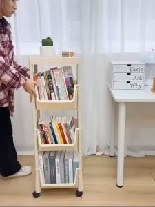 Narrow slit Bookcase Nodern Small Bookshelf Floor Cabinet Organizer Storage Rack Storage Cabinet