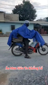 Áo Mưa Cánh Dơi Siêu To DASEP Vải Dù Tổ Ong 1m7x1m3 Không Tay