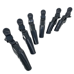 6Pcs Plastic Black Crocodile Hair Grip Clips Salon Hair Sectioning alligator Clips Hairdressing Cutting Clamps