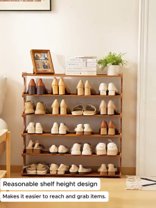[On Hand]Bamboo Shoe Rack 3/4/5/6 Layers Multi-Functional Stackable Shoes Organizer Desktop Storage Rack Shoe Rack Organizer Wood Shoes Rack Organizer Saving Space House Hold#XH017#XH019