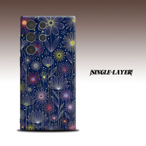 Line Art Daisy For Samsung Galaxy S26 S25 S24 A56 A36 Dual Layer Luxury Fashion Full Lens Protective Case