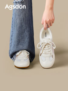 Agsdon | Breathable Training Style Fall Lightweight Thick Sole White Athletic Shoes