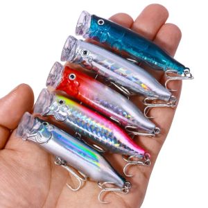 5Pcs/Set 7cm /9.4g Floating Popper Wobbler Fishing Lure Crankbait Artificial Bait Poper Carp Fishing Bait Artificial Bait Tackle