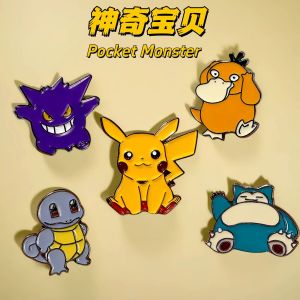 5 Pcs cute cartoon creative personality pocket monsters Badge Animated character Enamel brooch Mens and womens Bag Accessories