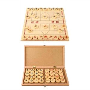 WEIJUNXIAO Chinese chess solid wood large pieces adult box can be folding portable phase su 7.5