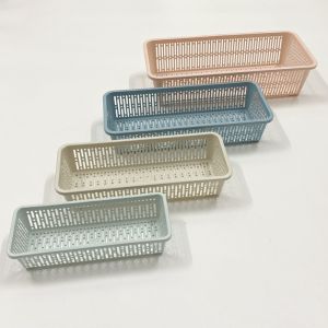 Rổ Nhựa Chữ Nhật Dài Màu Pastel Hàn Quốc Đựng Bút Viết Đồ Linh Tinh -GIAO MÀU NGẪU NHIÊN