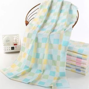 Besee | Soft Absorbent Quick Drying Pure Cotton Plaid Printed Thin Bath Towel