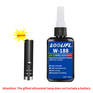 50ml Transparent UV Glue: High Strength Fast Curing (Equipped with UV Flashlight) Suitable for Glass Crystal and Handmade DI