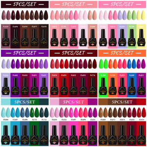 5pcs All-season 10ml Gel Nail Polish Set Nude Pink Red Glitter Semi Permanent UV Gel Polish Kit All For Manicure Soak Off Vernis
