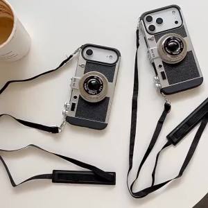 Ốp Điện Thoại Thiết Kế Máy Ảnh Cổ Điển Dành Cho iPhone Air 17/16/15/14/13/12 Pro Max Plus Kèm Dây Đeo - Phong Cách Emily Ở Paris Tương Thích Với Thiết Bị Apple