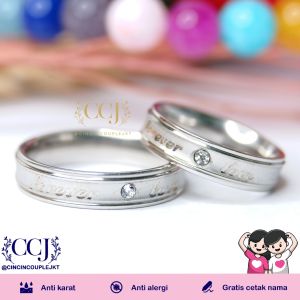 [GRATIS CETAK NAMA] Cincin Couple Titanium Anti Karat M09 | Cincin Pasangan | Cincin Hadiah | Cincin Lamaran | Cincin Tunangan | Aksesoris Pria Wanita