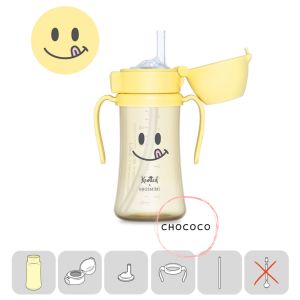 [Korea]🇰🇷 AUTHENTIC Grosmimi Straw Cup NEW knotted Smail Bear Bunny Feeding Bottle One touch cap no Spill Magic Sippy Cup Baby Toddler WIDE NECK