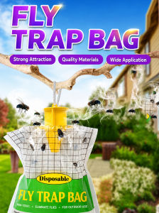 FLIES CANT ESCAPE Fly Trap Bag Fly Catcher Perangkap Lalat Ubat Lalat Hanging Fly Trap Outdoor Fly Bait Trap Disposable Fly Catcher Garden Fruit Fly Trap 捕蝇神器