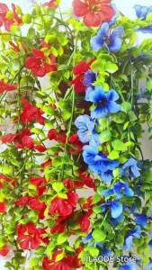 2pcs Hanging Artificial Flowers Plants -Outdoors Spring Summer Decoration Faux Hanging Flowers Garden Porch Window Home Decor