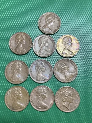 10 pcs 1966-1985 Queen Elizabeth Australia 1 cents coins
