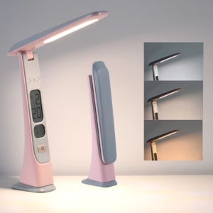 WILIT LED Desk Lamp Eye Protection Study Dimmable Office Light Calendar With Digital Clock Foldable Table Lamp Bedside Read Lamp