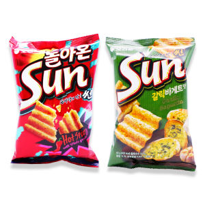 Sunshine Corn Flakes Snacks Spicy Garlic Flavor Puffed Food Leisure Small Snacks Hauli Potato Chips Korean Imported 80g Bag