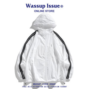 Wassup Issue Two Bars Sun Protection Clothing Loose Hooded Summer Mens Outdoor Sports and Casual Outwear Men