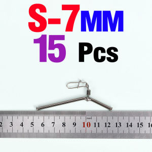 15Pcs Small Style Brass Tube 7/9/12cm Fishing Balance Connector Double Ends Fishing Tackle Anti Tangle Sea Fishing Accessories