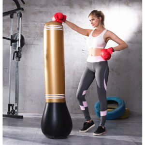 HUIESON cột đấm bốc bơm hơi màu vàng Vàng Vàng túi cát phòng tập thể dục cho người lớn Đồ chơi lỗ thông hơi dày cho trẻ em