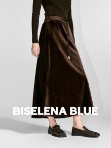 BEIQIANI | Velvet Drawstring Design Elegant Aesthetic Half Skirt Winter