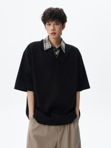WUKONGYOUHUO | Color Block Textured Loose Couple Polo Shirt