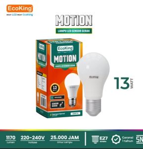 ECOKING LAMPU LED MOTION SENSOR GERAK 13W 13 WATT CAHAYA PUTIH SNI BAGUS KUALITAS TERJAMIN
