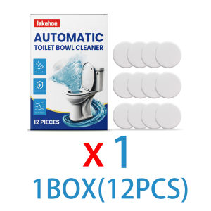 12pcs Toilet Cleaning Tablets Effervescent Powder Stains and Limescale Remover Fresh Scent Deodorizer Easy Drop Flush Value Pack
