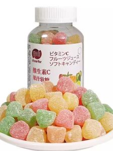 Qifeng Fiber Vitamin C Juice Soft Candy Vegetable QQ Candy Rubber Candy Childrens Snacks 238g/Bottle Fruit Candy Traditional Snacks