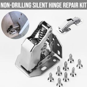 Non-Drilling Silent Hinge Repair Kit  Cabinet Hinge Hydraulic Cupboard Door Hinge Home Hardware Accessories