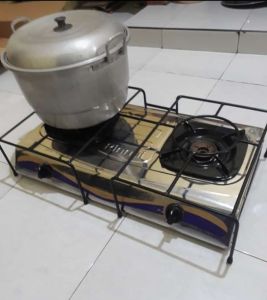 Tatakan Besi Kompor Gas 2 Tungku Besi Tebal Kuat Tahan Beban 50kg