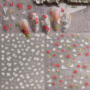 2 Miếng Dán Trang Trí Móng Tay 5D Họa Tiết Hoa Nhỏ Mùa Xuân Hè Nổi 3D Dễ Dán Chất Liệu PET Dùng Cho Trang Trí Móng Tay Tự Làm Tiệc Cưới Phong Cách Y2K