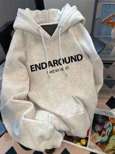 American High Street Heavyweight Fleece Pure Cotton Hoodie Mens Loose Large Size Couples Outerwear Autumn Winter Trendy Brand